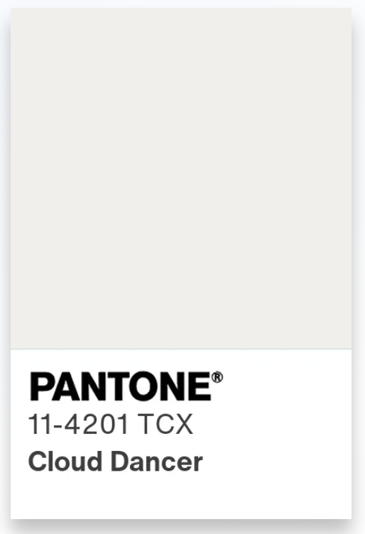 Pantone 2026 aasta värvi näidis - pilvehall, hele